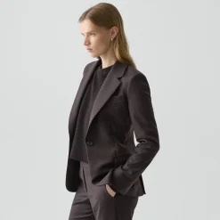 Lynnia Blazer in Sleek Flannel