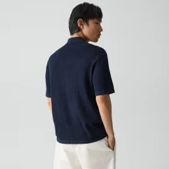 Mesh Button-Up Shirt in Cotton