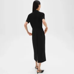 Military Midi Dress in Admiral Crepe