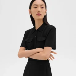 Military Midi Dress in Admiral Crepe