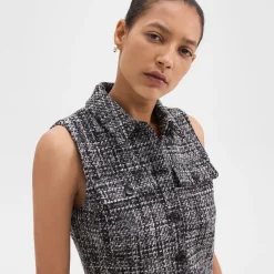 Military Mini Dress in Mélange Tweed