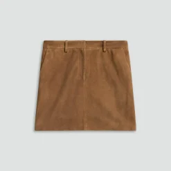 Mini Trouser Skirt in Suede