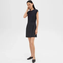 Mini Wrap Dress in Tweed