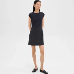 Mini Wrap Dress in Tweed