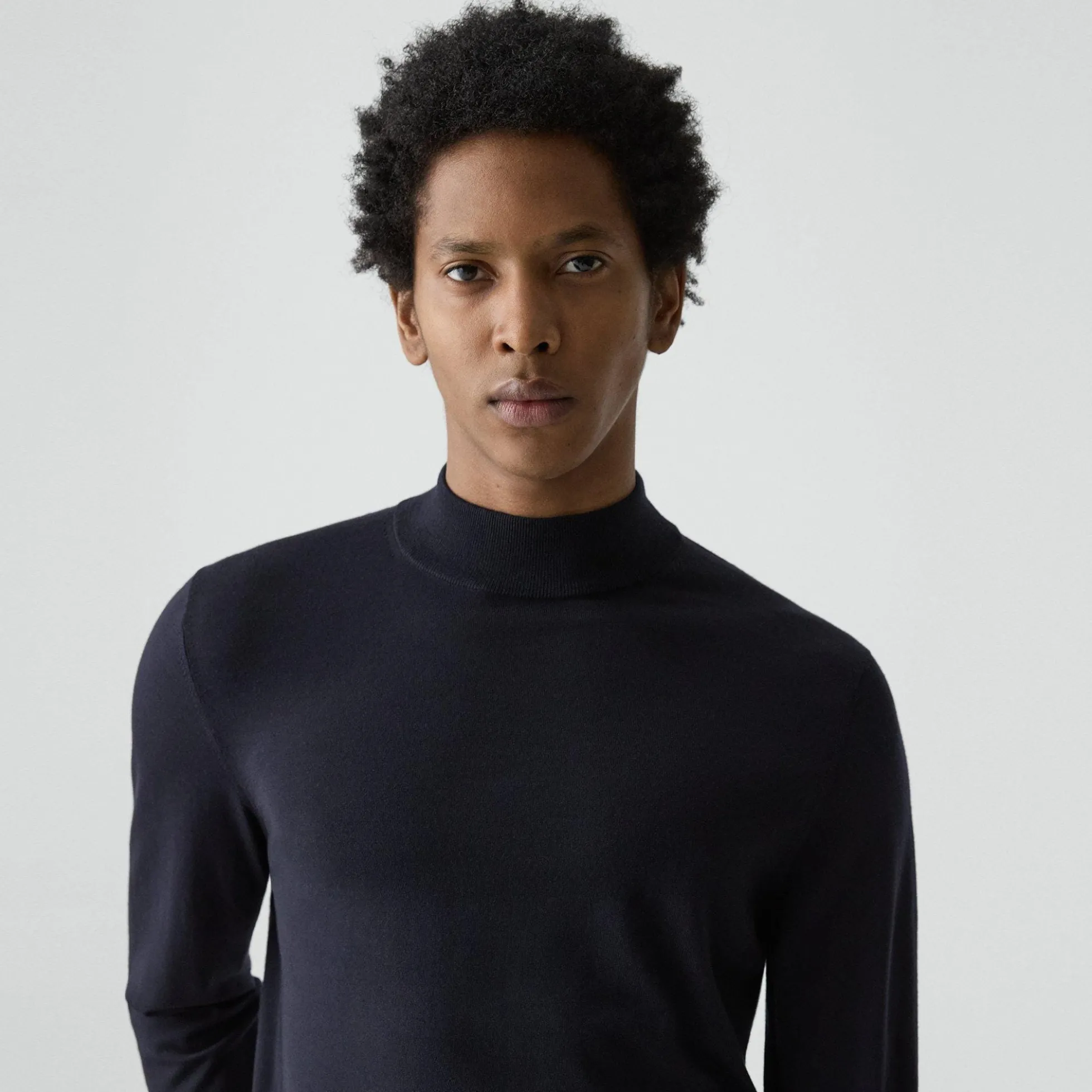 Mock Neck Sweater in Regal Wool