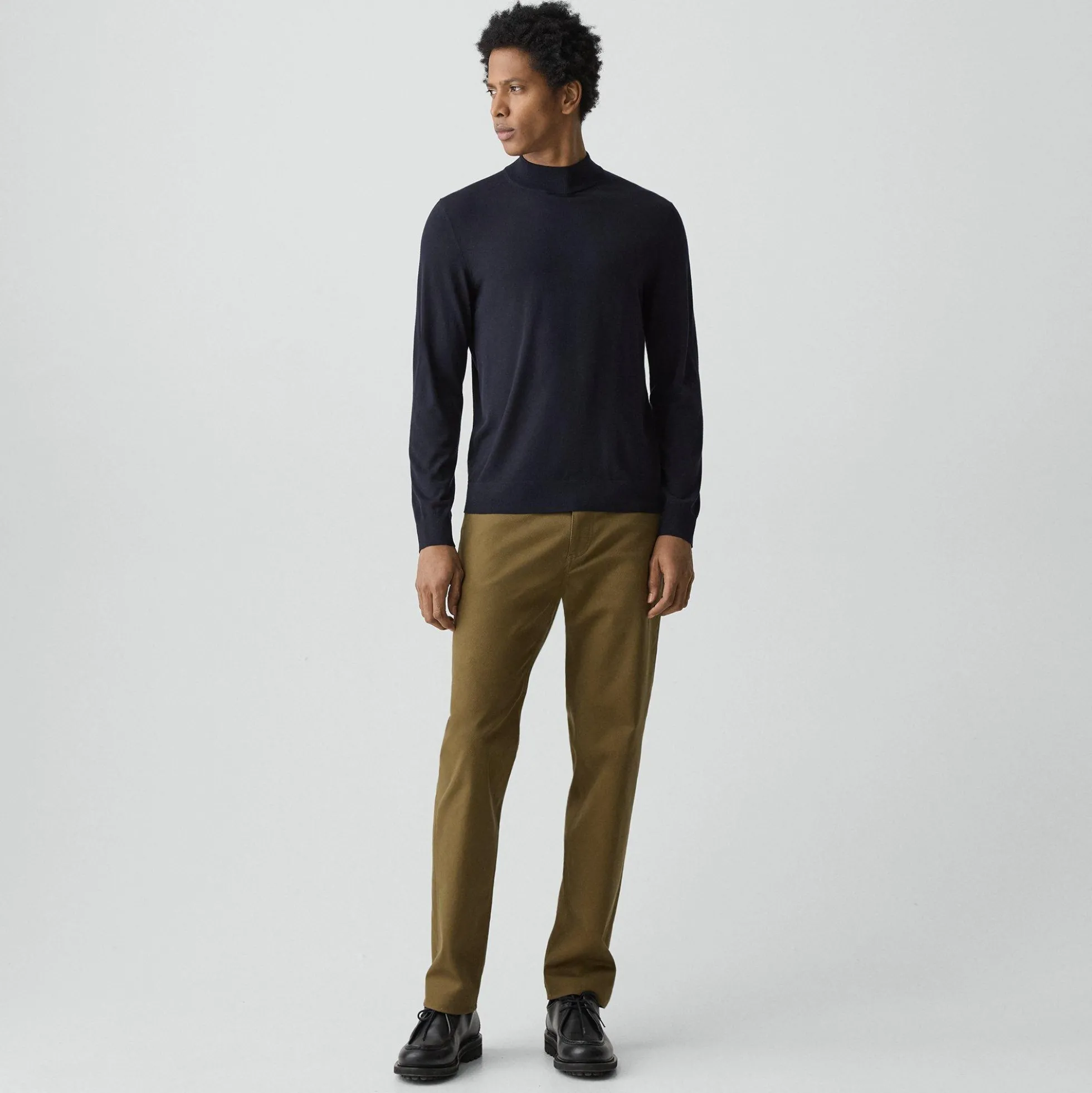Mock Neck Sweater in Regal Wool