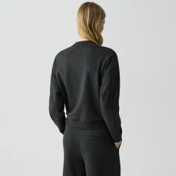 Mock Neck Sweatshirt in Double-Knit Jersey