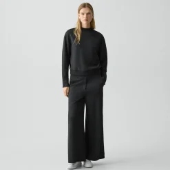 Mock Neck Sweatshirt in Double-Knit Jersey