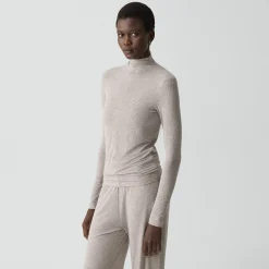 Mock Neck Top in Lounge Rib