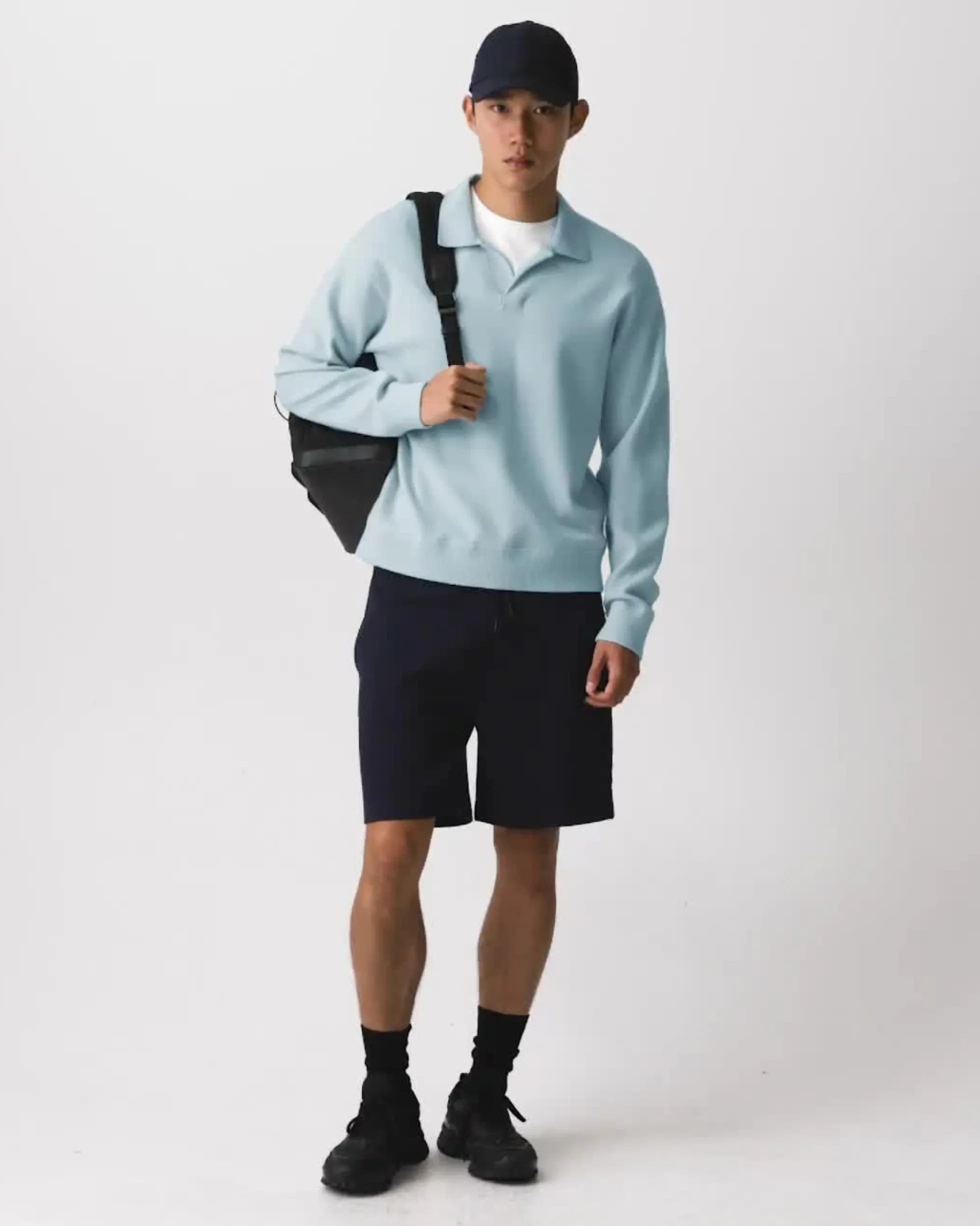 Open Collar Sweater in Light Bilen