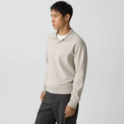 Open Collar Sweater in Light Bilen