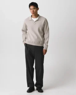 Open Collar Sweater in Light Bilen