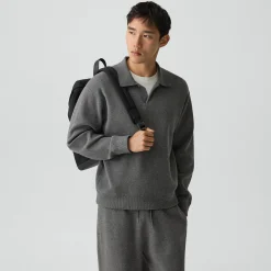 Open Collar Sweater in Light Bilen