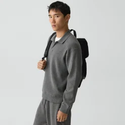 Open Collar Sweater in Light Bilen