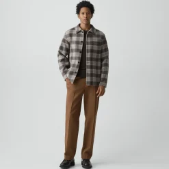 Overshirt in Checked Double-Face Wool-Cashmere