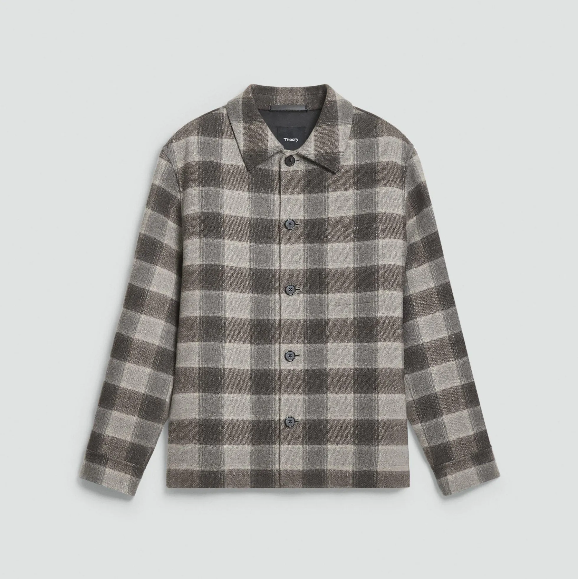 Overshirt in Checked Double-Face Wool-Cashmere