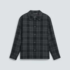 Overshirt in Checked Double-Face Wool-Cashmere