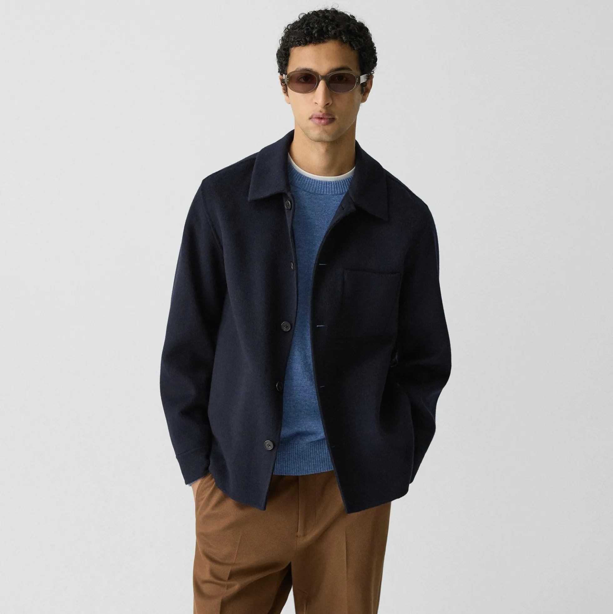 Overshirt in Double-Face Wool-Cashmere