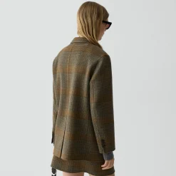 Oversized Blazer in Plaid Wool-Cashmere