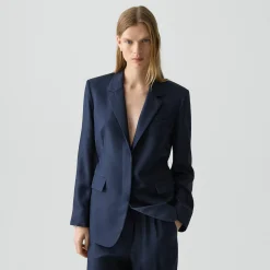 Oversized Cinch Waist Blazer in Mod Silk Twill