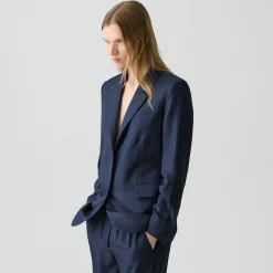 Oversized Cinch Waist Blazer in Mod Silk Twill