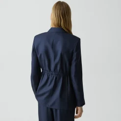 Oversized Cinch Waist Blazer in Mod Silk Twill