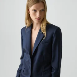 Oversized Cinch Waist Blazer in Mod Silk Twill