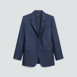 Oversized Cinch Waist Blazer in Mod Silk Twill