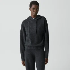 Oversized Hoodie in Felted Wool-Cashmere