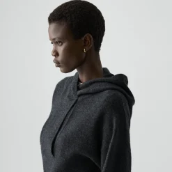 Oversized Hoodie in Felted Wool-Cashmere