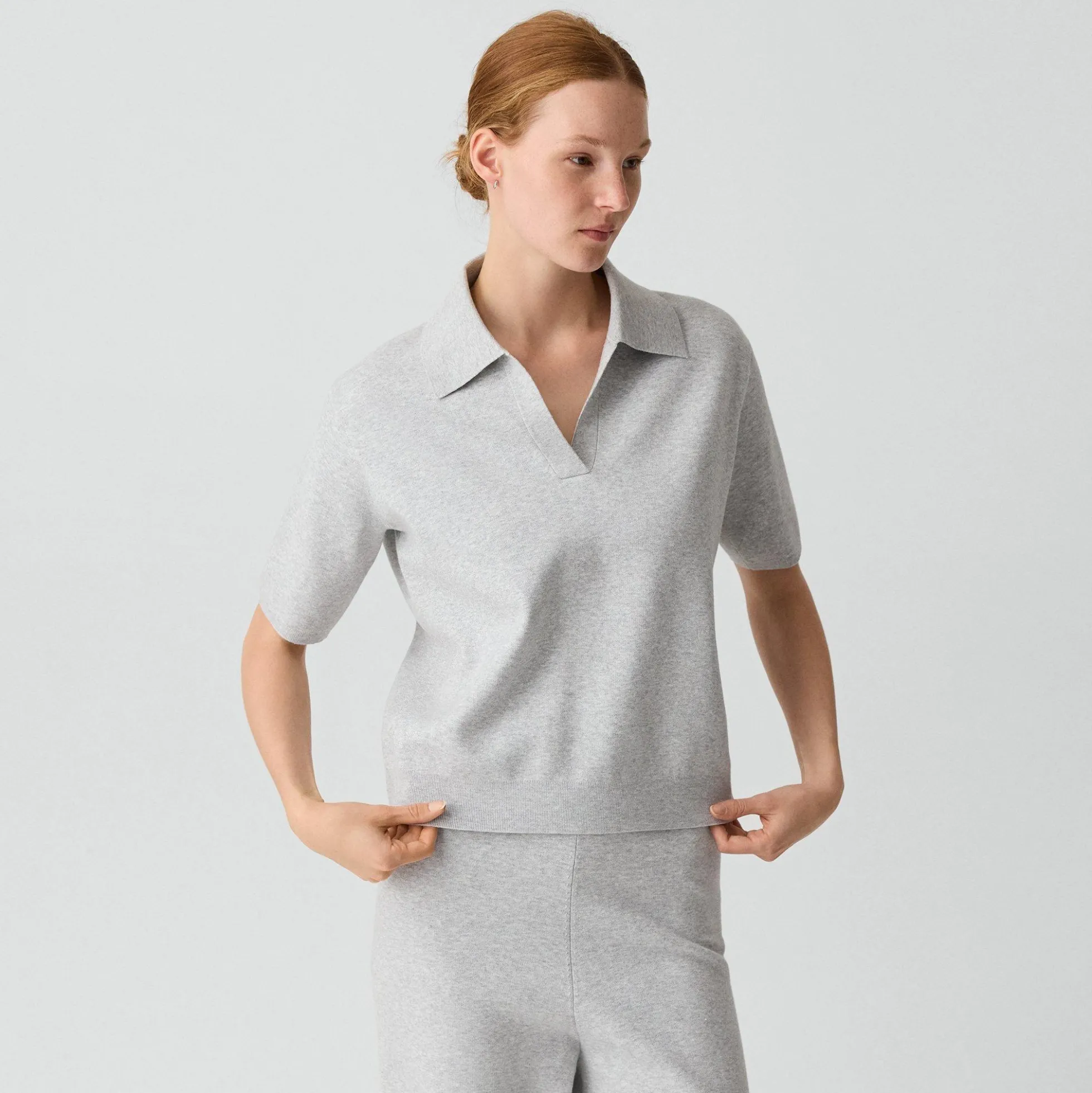 Oversized Polo Shirt in Light Bilen