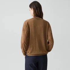 Oversized V-Neck Sweater in Linen Knit