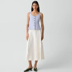 Peplum Vest in Linen-Viscose