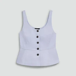 Peplum Vest in Linen-Viscose