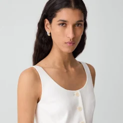 Peplum Vest in Linen-Viscose
