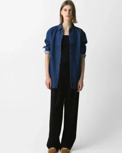 Pleated Pull-On Pant, 30'' in Admiral Crepe