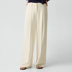 Pleated Wide-Leg Pant, 33'' in Admiral Crepe