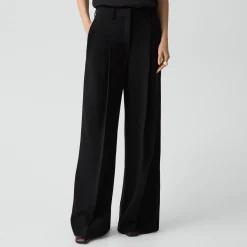 Pleated Wide-Leg Pant, 33'' in Admiral Crepe