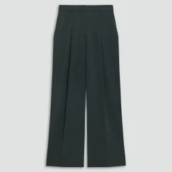 Pleated Wide-Leg Pant, 33'' in Admiral Crepe