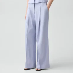 Pleated Wide-Leg Pant in Linen-Viscose