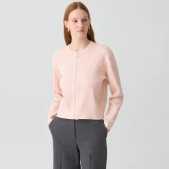 Pointelle Cardigan in Crepe Knit