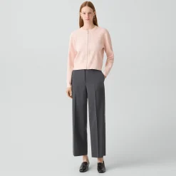 Pointelle Cardigan in Crepe Knit
