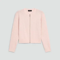 Pointelle Cardigan in Crepe Knit