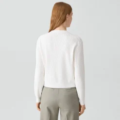 Pointelle Cardigan in Crepe Knit