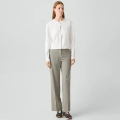 Pointelle Cardigan in Crepe Knit