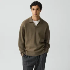Polo Sweater in Boiled Wool