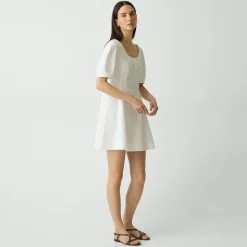 Puff Sleeve Mini Dress in City Poplin