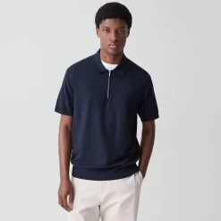 Quarter-Zip Polo Shirt in Light Bilen