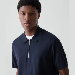 Quarter-Zip Polo Shirt in Light Bilen