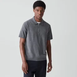 Quarter-Zip Polo Shirt in Light Bilen
